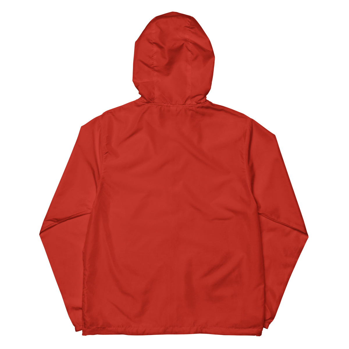 Unisex lightweight zip up windbreaker, Red, back view
