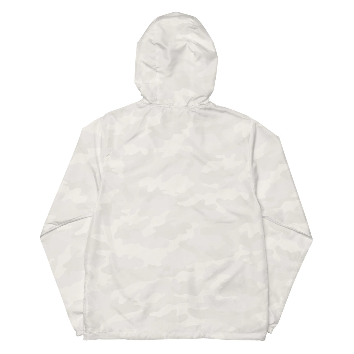 Unisex lightweight zip up windbreaker, White Camo, back view