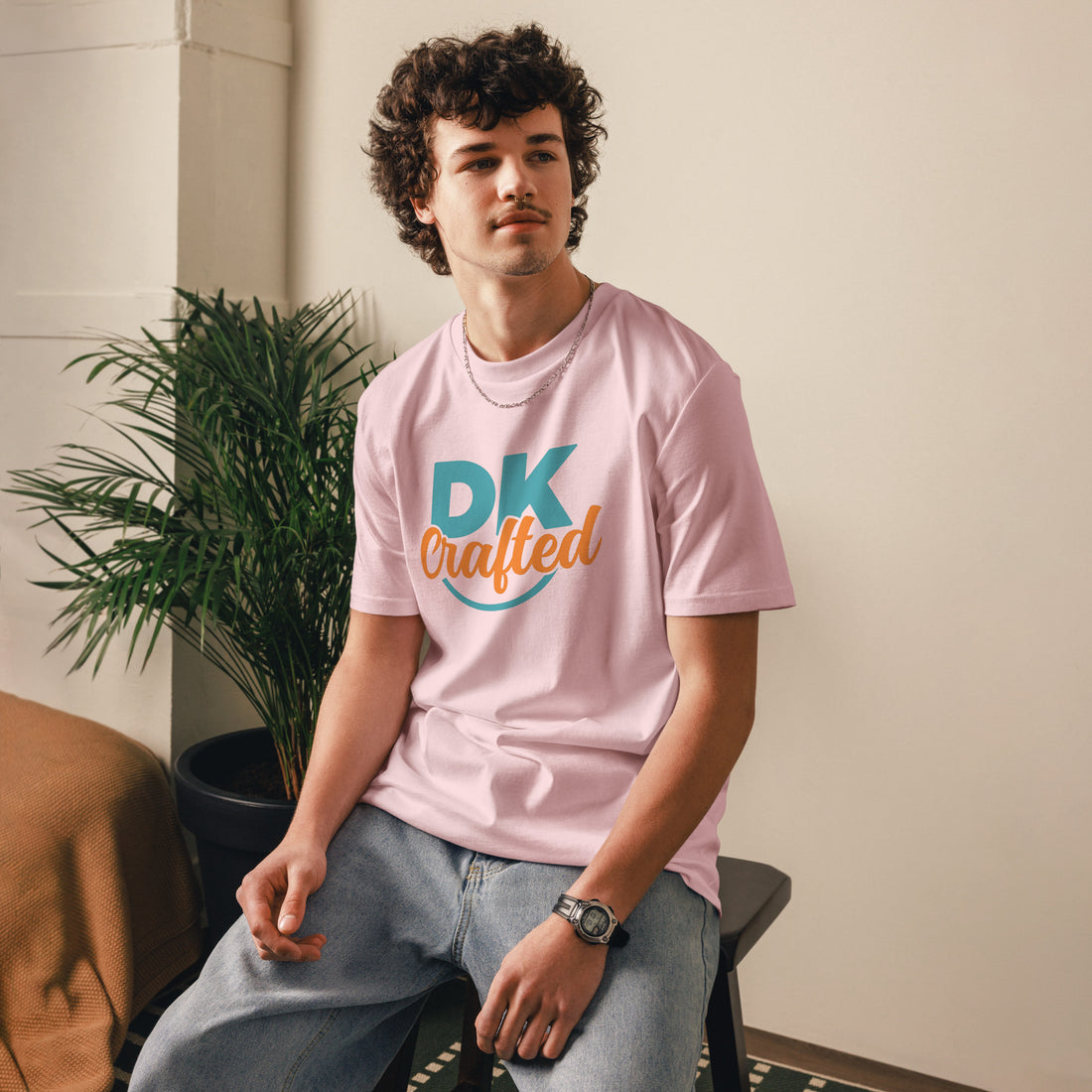 Unisex organic cotton t-shirt, Cotton Pink, front view