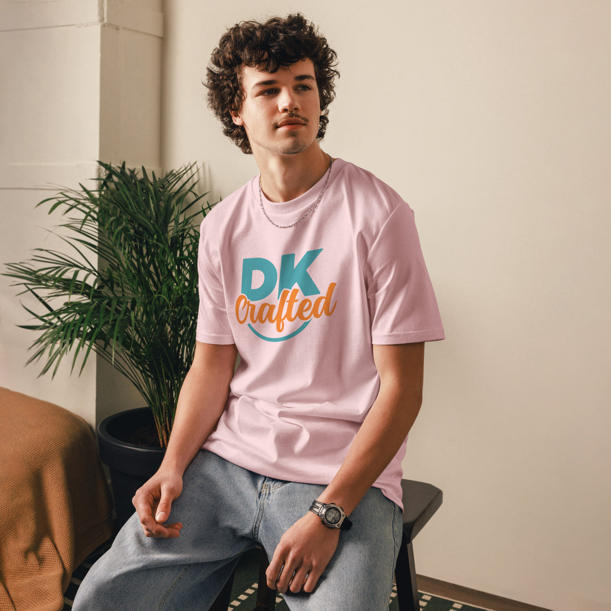 Unisex organic cotton t-shirt, Cotton Pink, front view