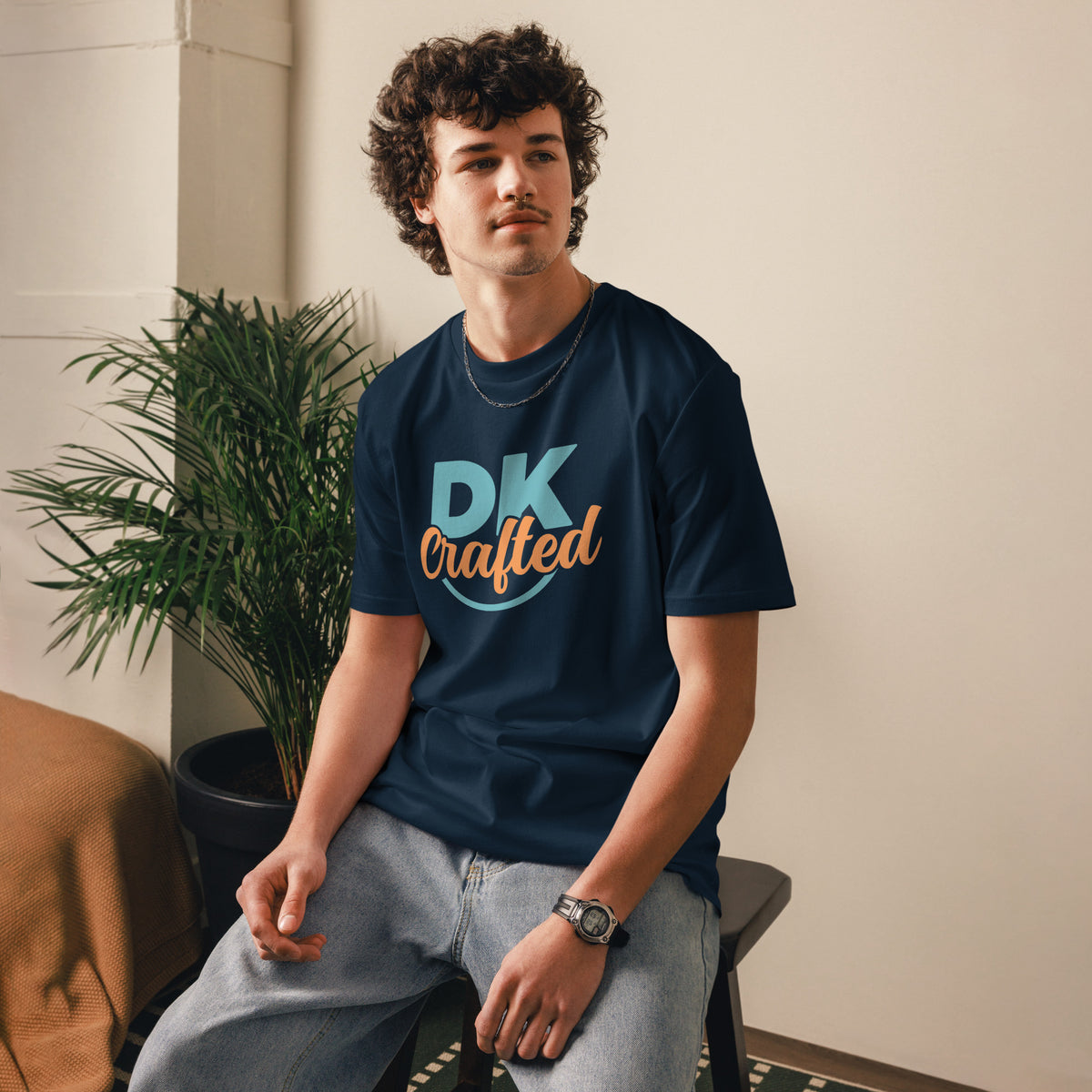 Unisex organic cotton t-shirt, French Navy, front view