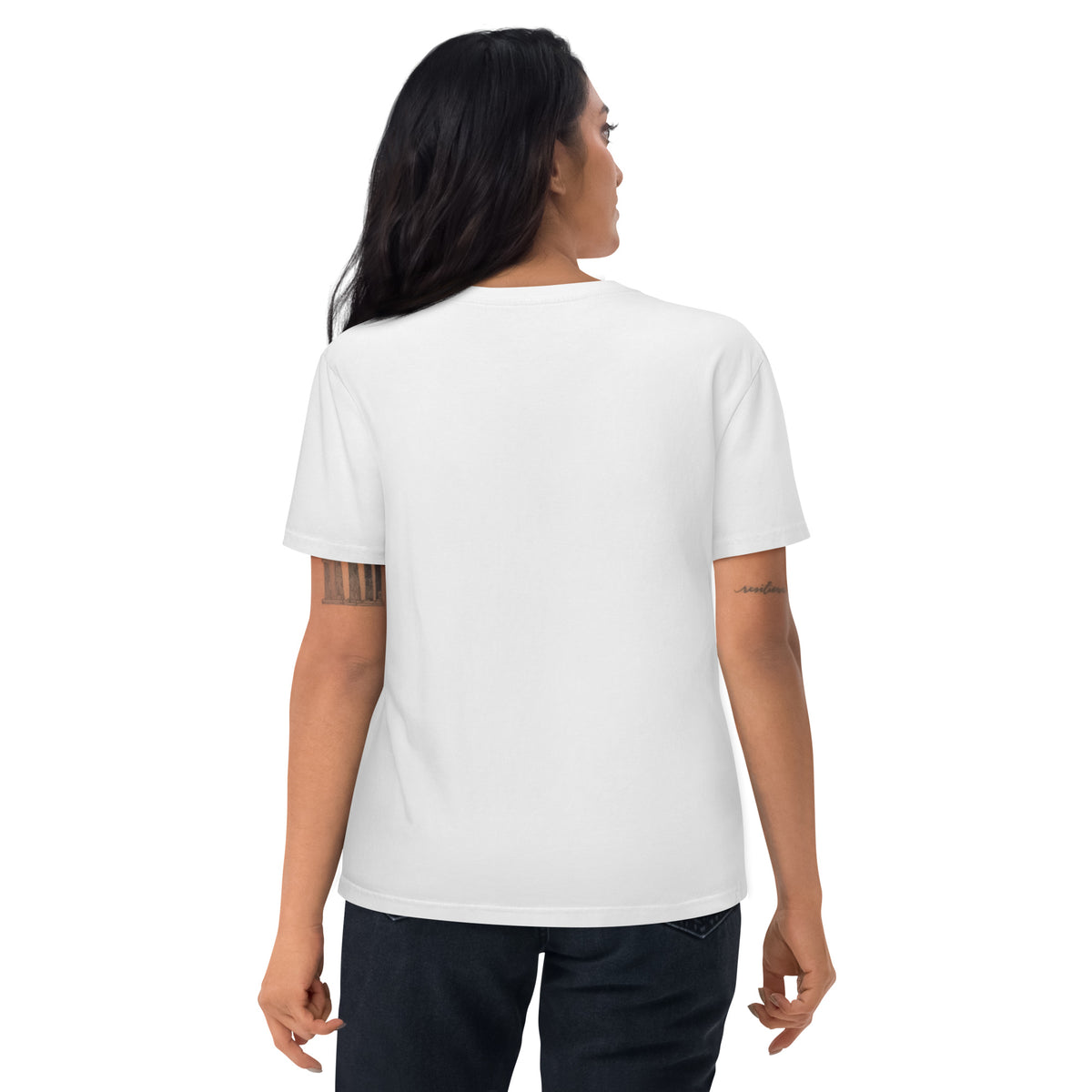 Unisex organic cotton t-shirt, White, back view