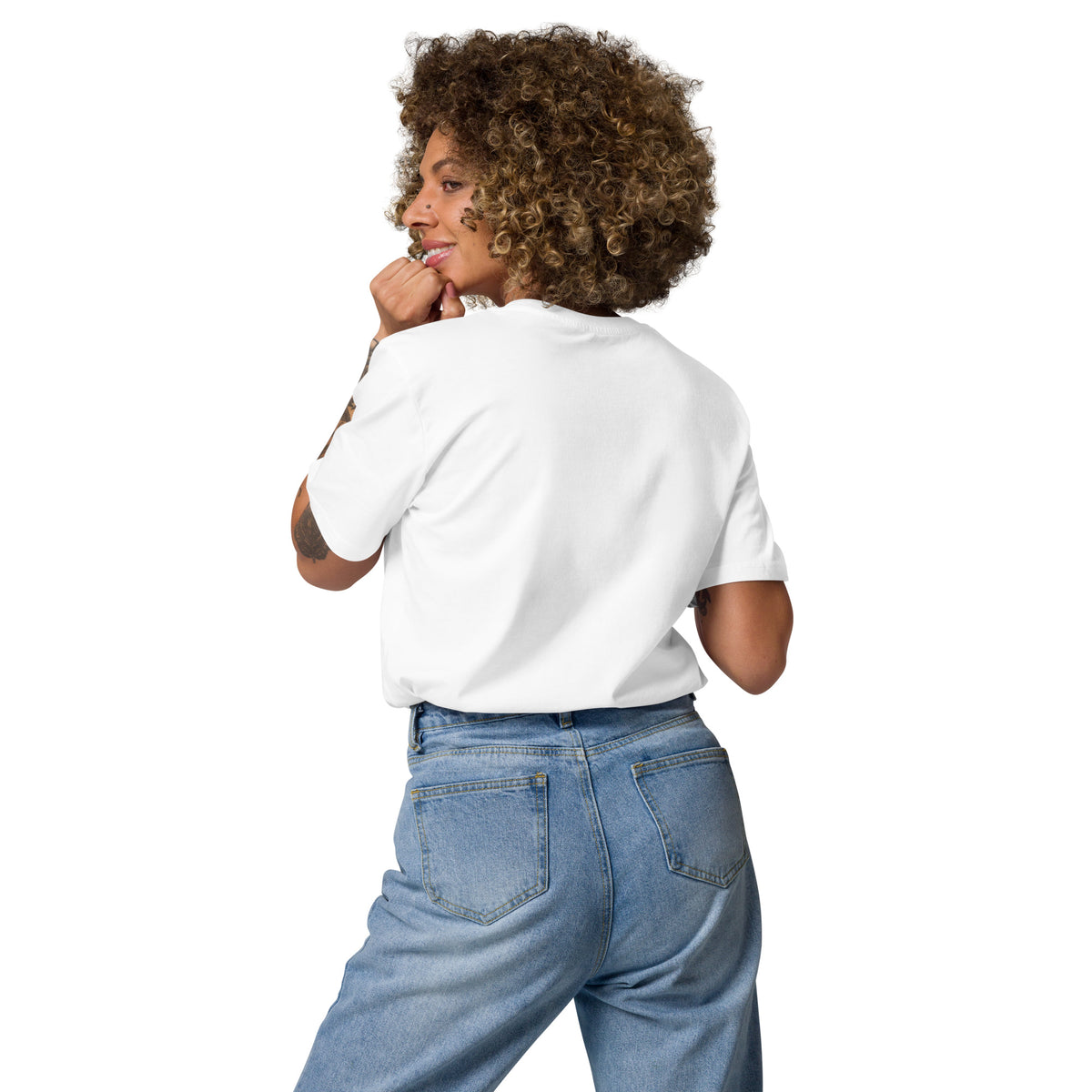 Unisex organic cotton t-shirt, White, back view