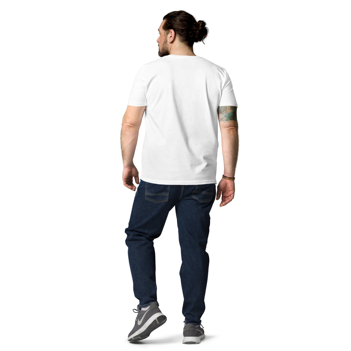 Unisex organic cotton t-shirt, White, back view