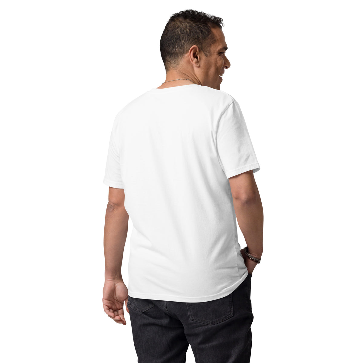 Unisex organic cotton t-shirt, White, back view