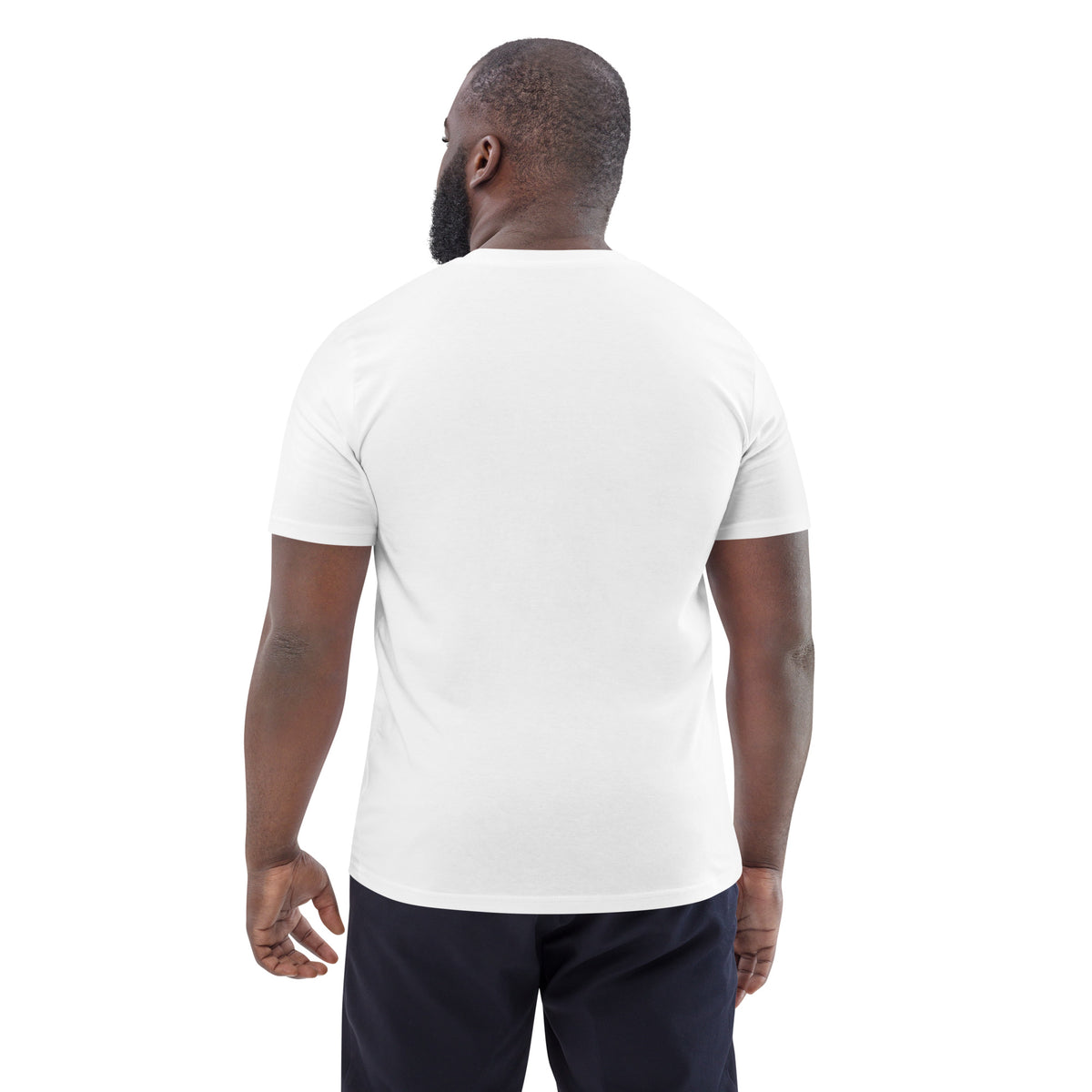 Unisex organic cotton t-shirt, White, back view