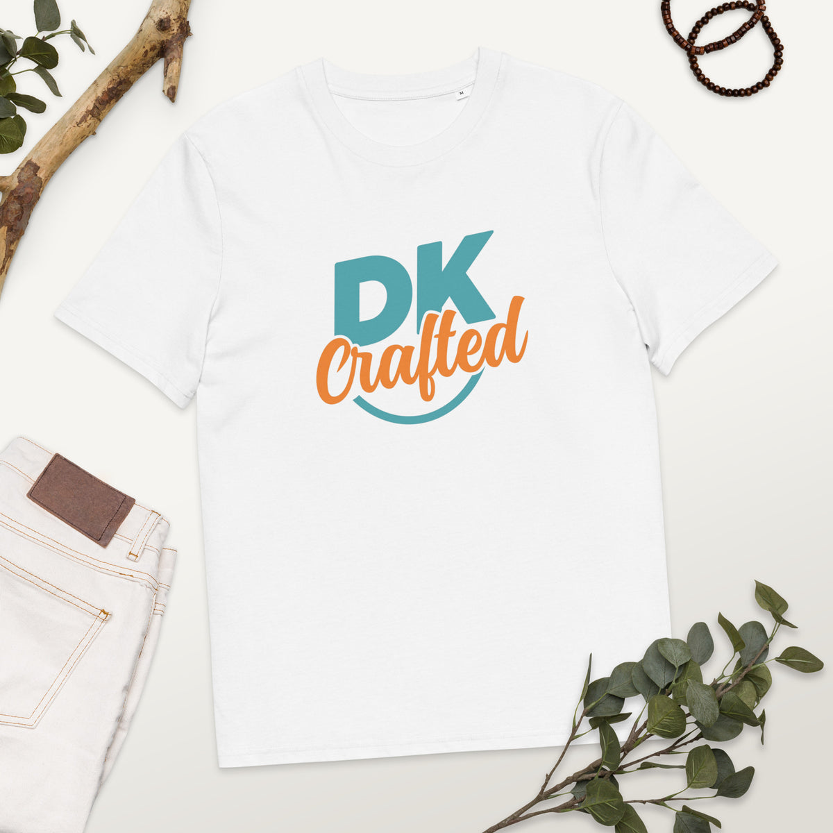 Unisex organic cotton t-shirt, White, front view