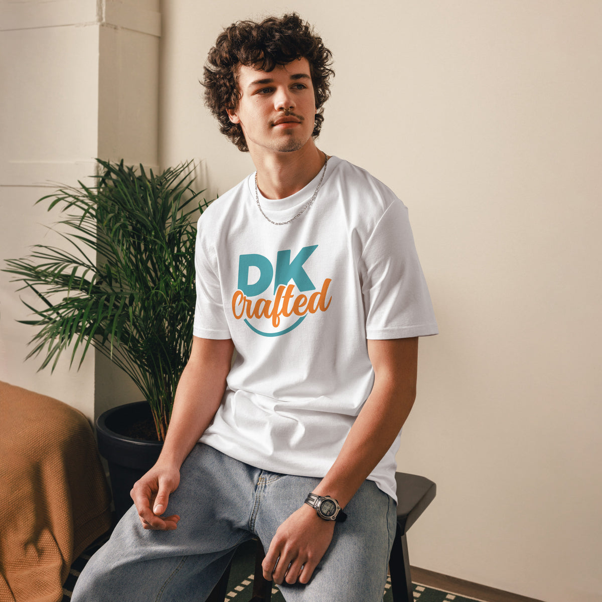 Unisex organic cotton t-shirt, White, front view