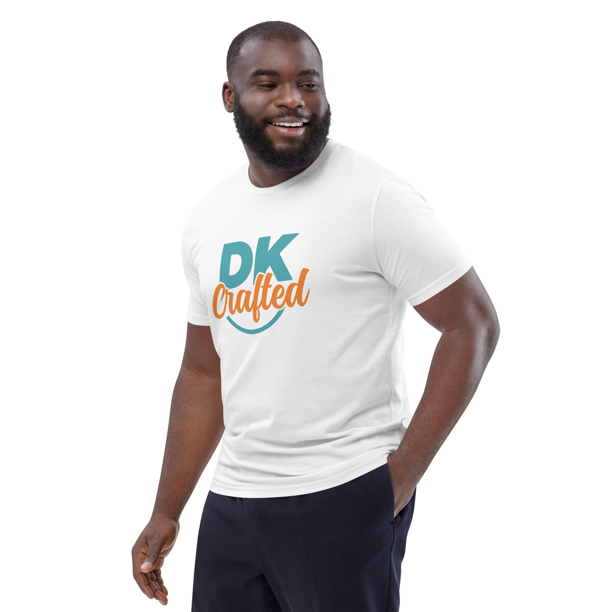Unisex organic cotton t-shirt, White, left front view
