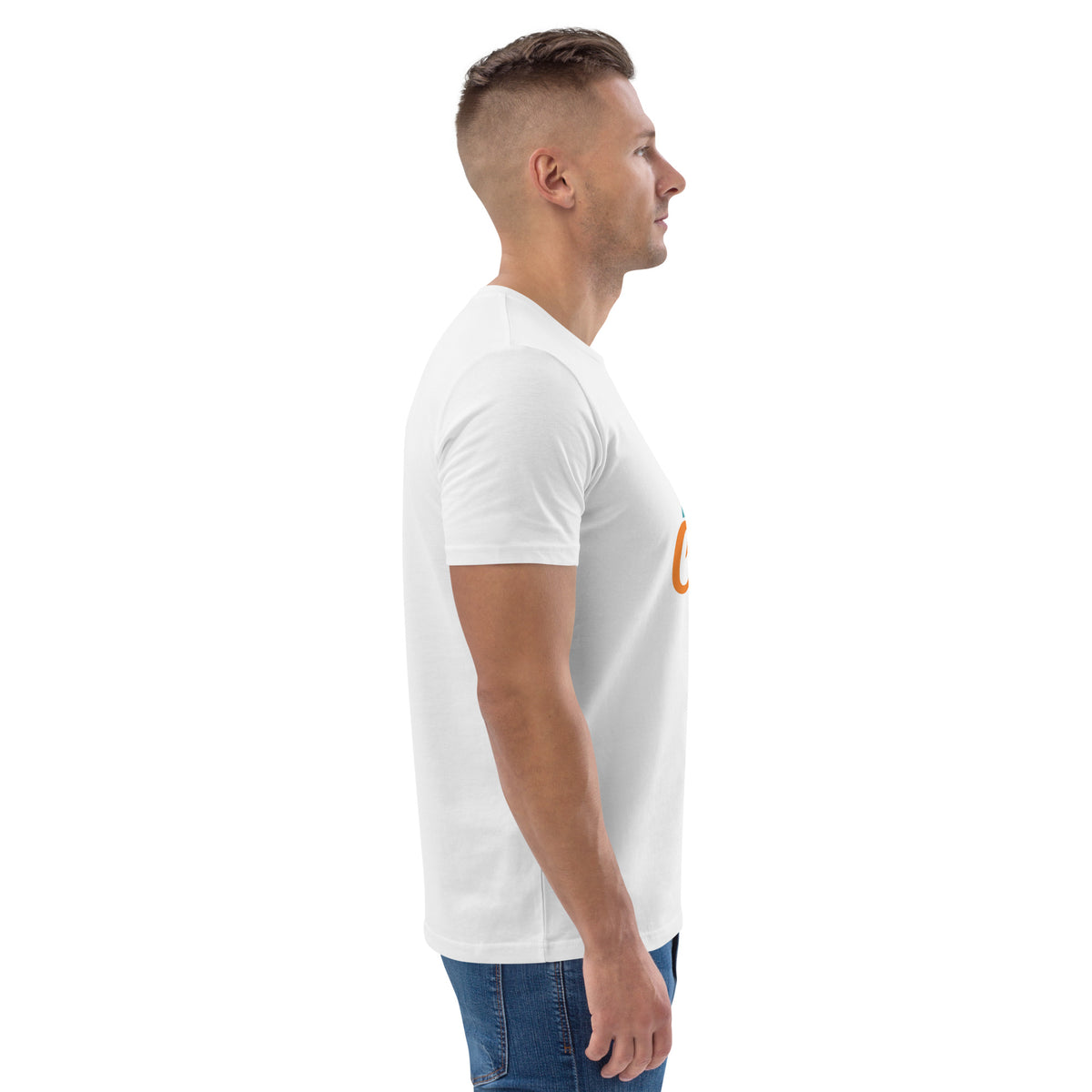 Unisex organic cotton t-shirt, White, right side view