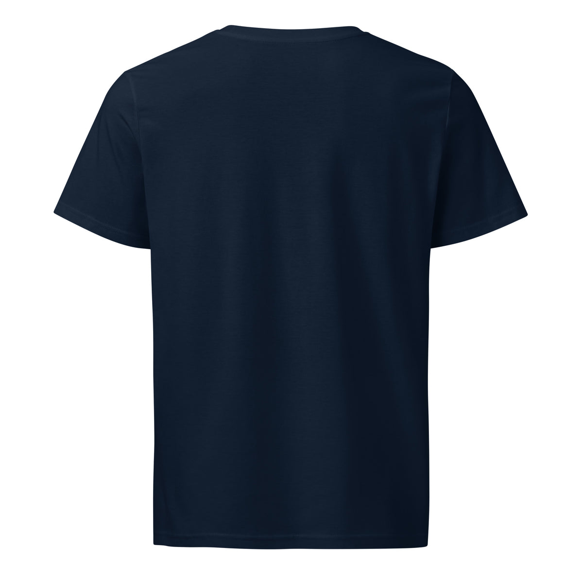 Unisex organic mid-light t-shirt, French Navy, back view