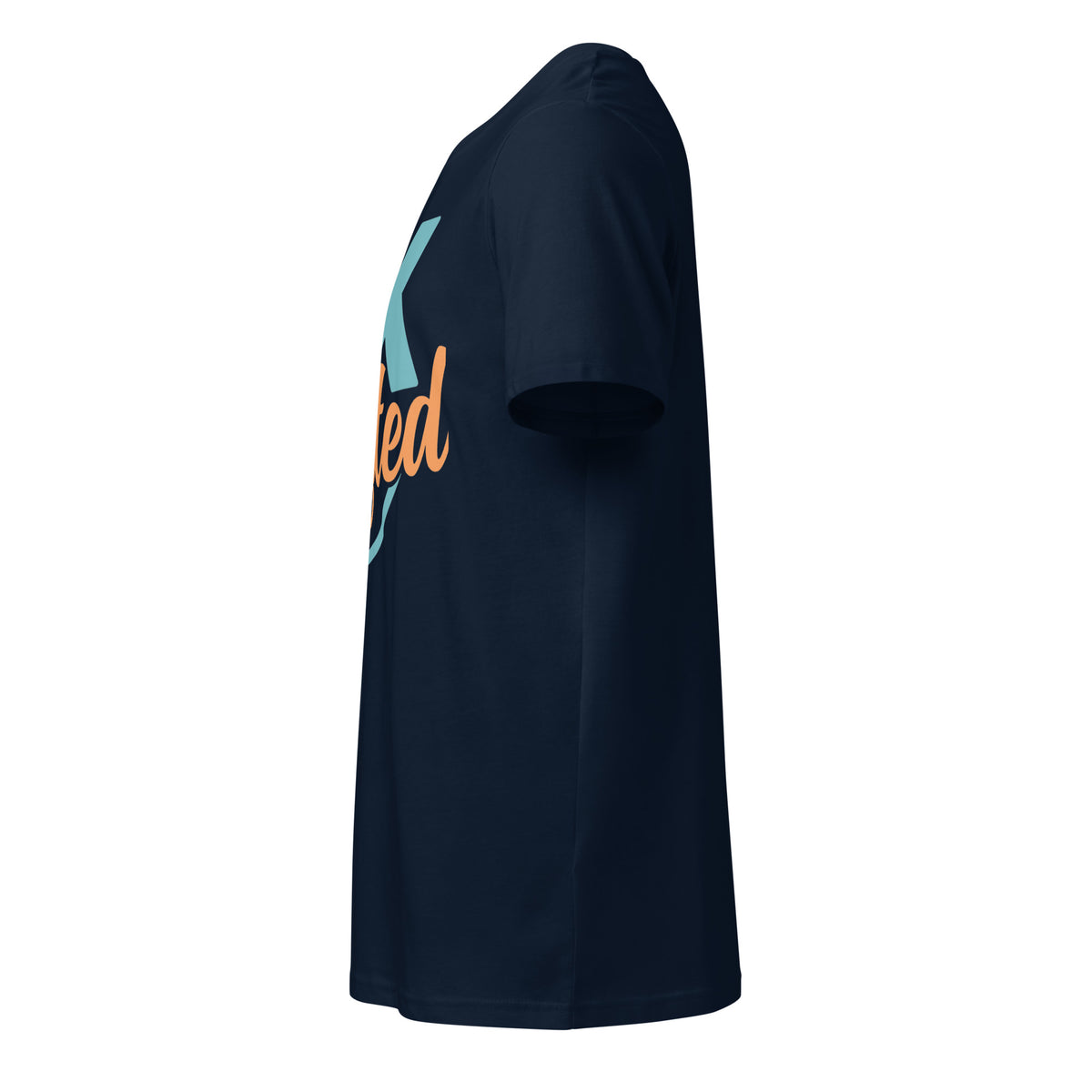 Unisex organic mid-light t-shirt, French Navy, left side view