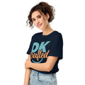 Unisex organic mid-light t-shirt, French Navy, left front view