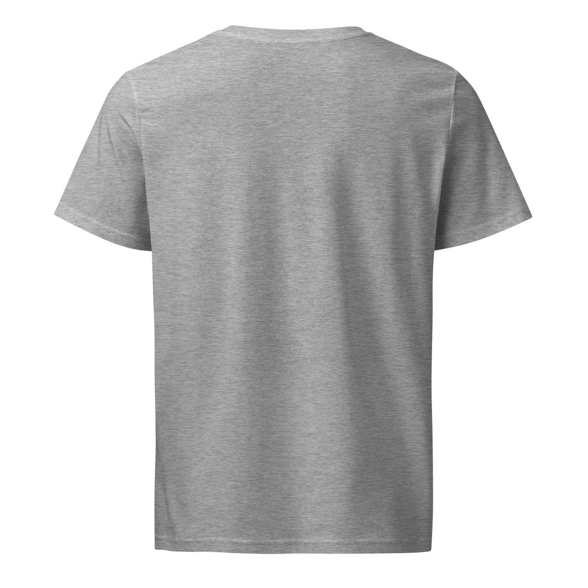 Unisex organic mid-light t-shirt, Heather Grey, back view