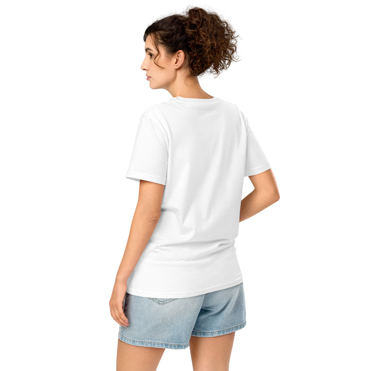 Unisex organic mid-light t-shirt, White, back view