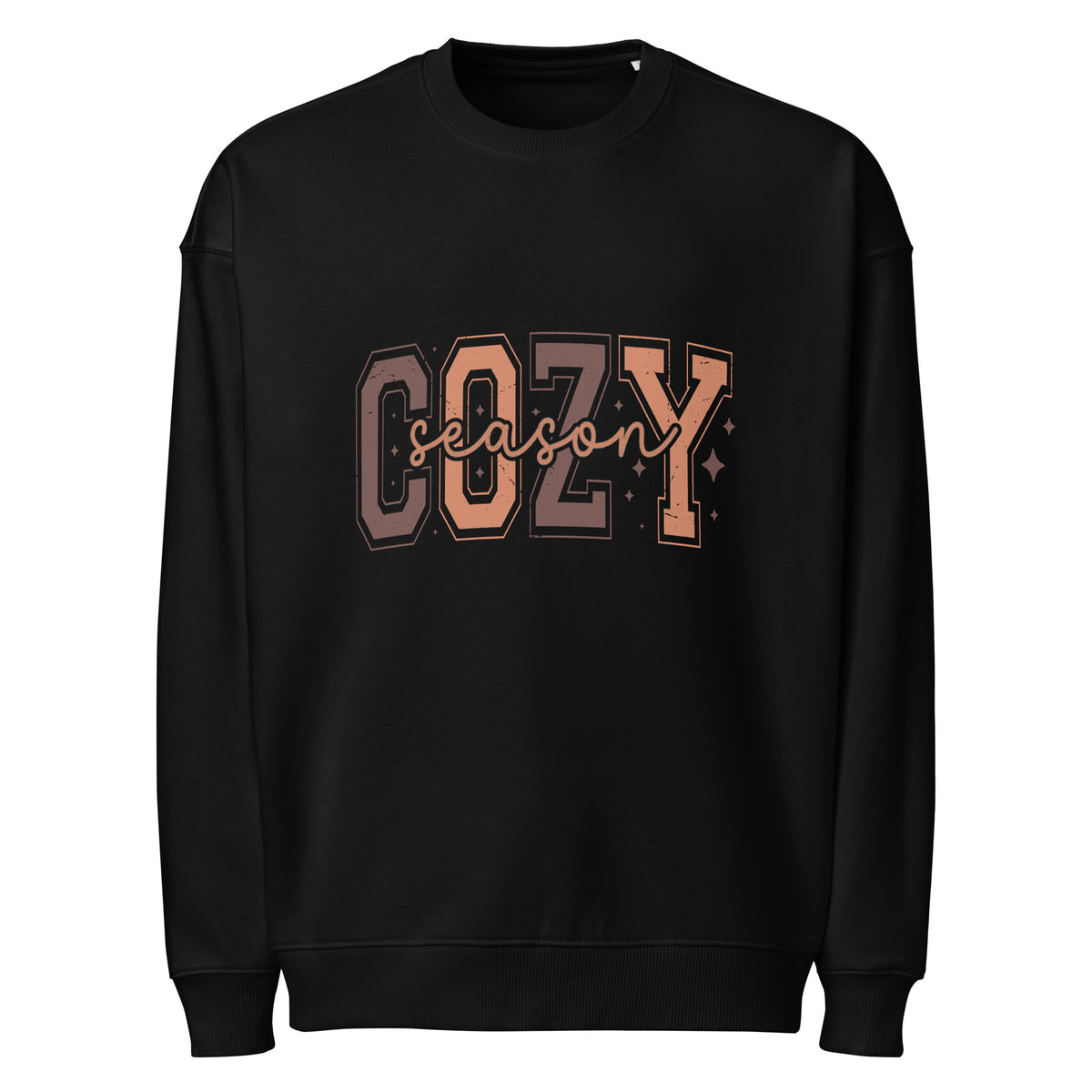 Unisex organic oversized sweatshirt, Black, front view