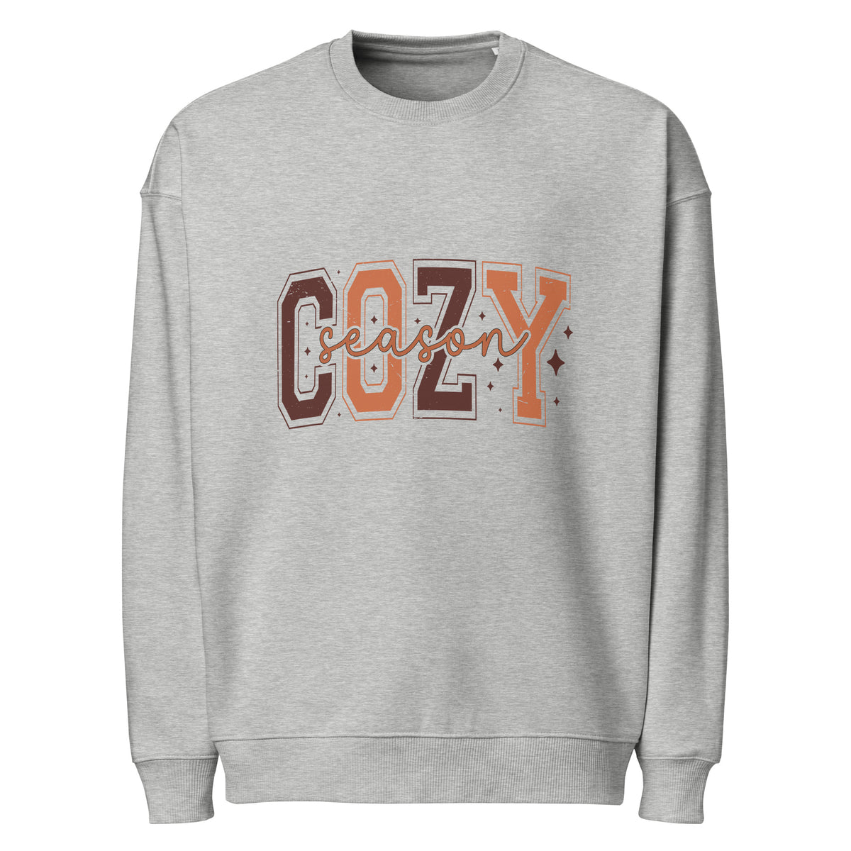 Unisex organic oversized sweatshirt, Heather Grey, front view