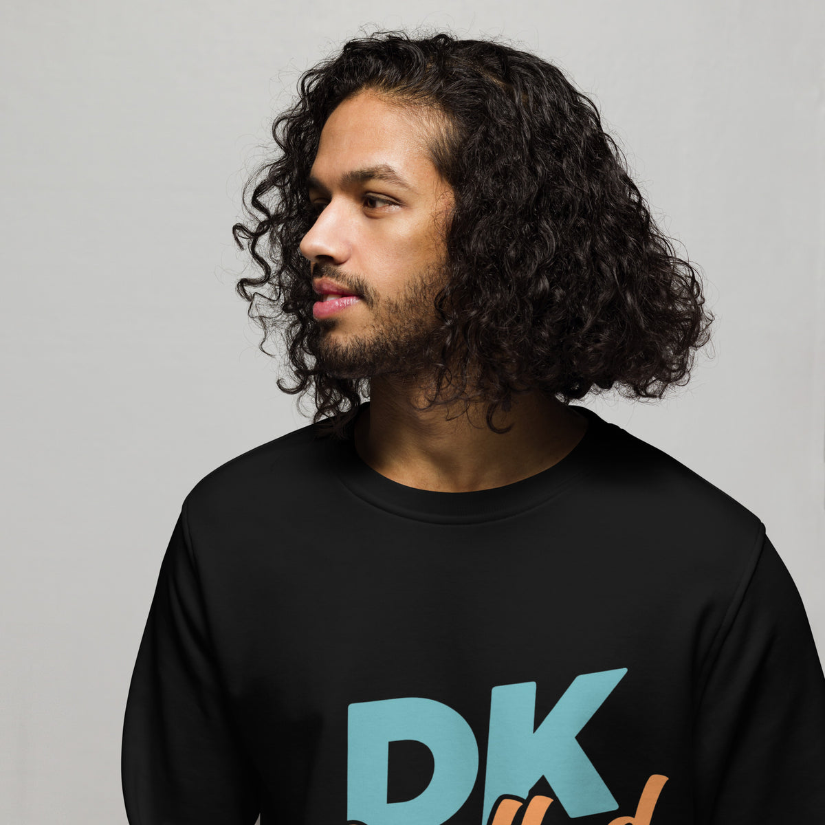 Unisex organic sweatshirt, Black, front view