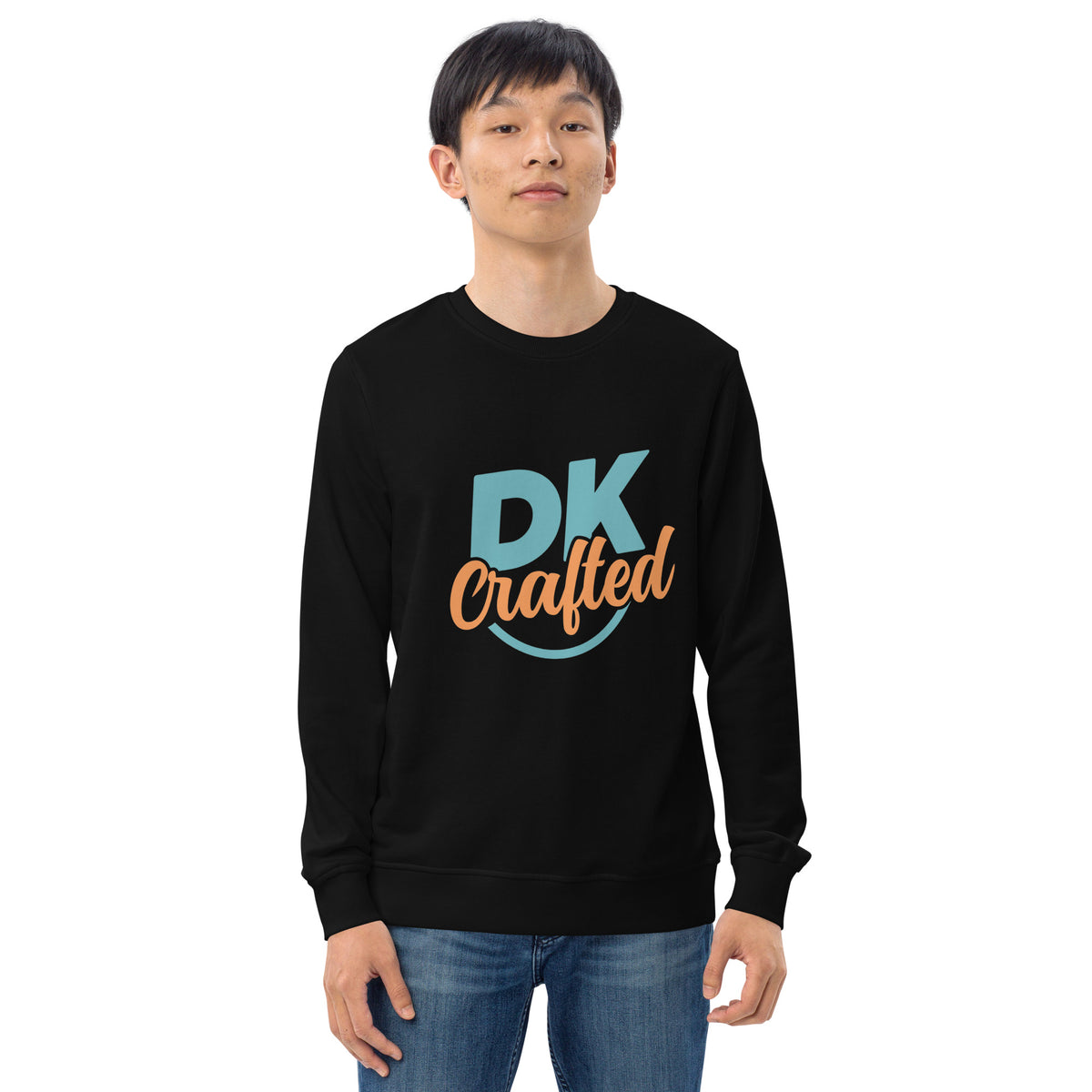 Unisex organic sweatshirt, Black, front view
