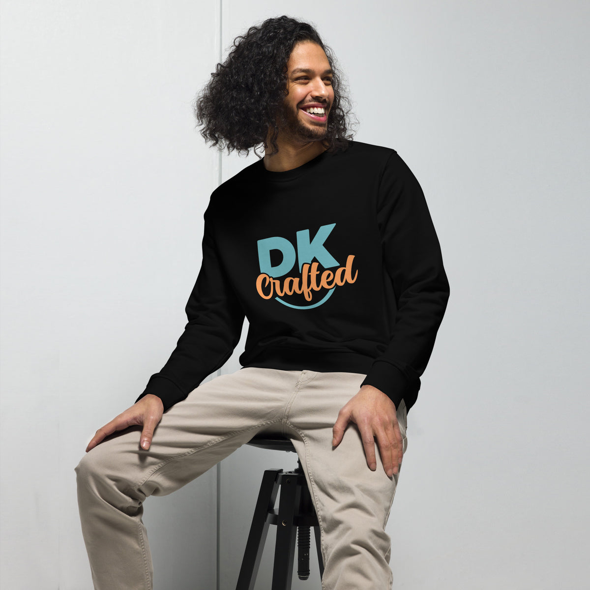 Unisex organic sweatshirt, Black, front view
