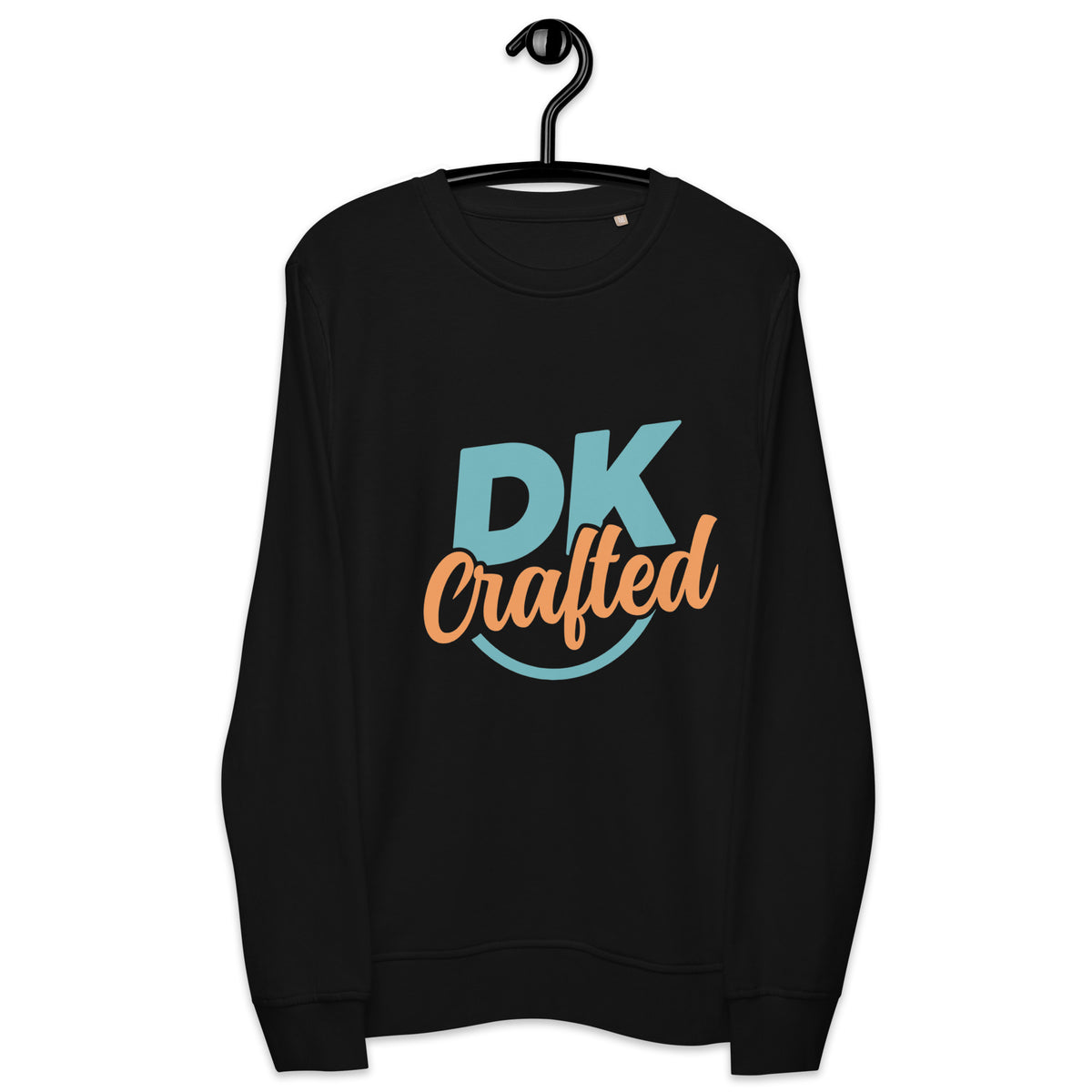 Unisex organic sweatshirt, Black, front view