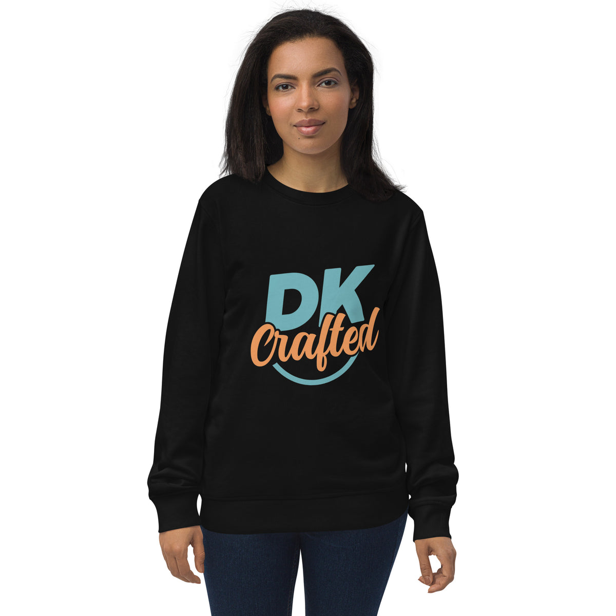 Unisex organic sweatshirt, Black, front view