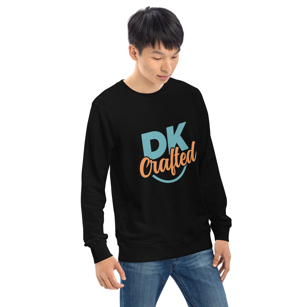 Unisex organic sweatshirt, Black, right front view