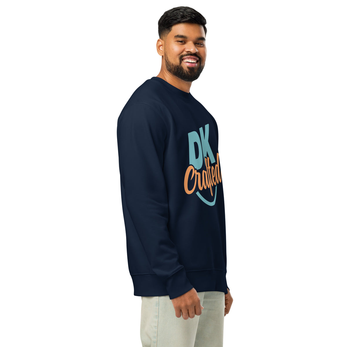 Unisex organic sweatshirt, French Navy, right front view