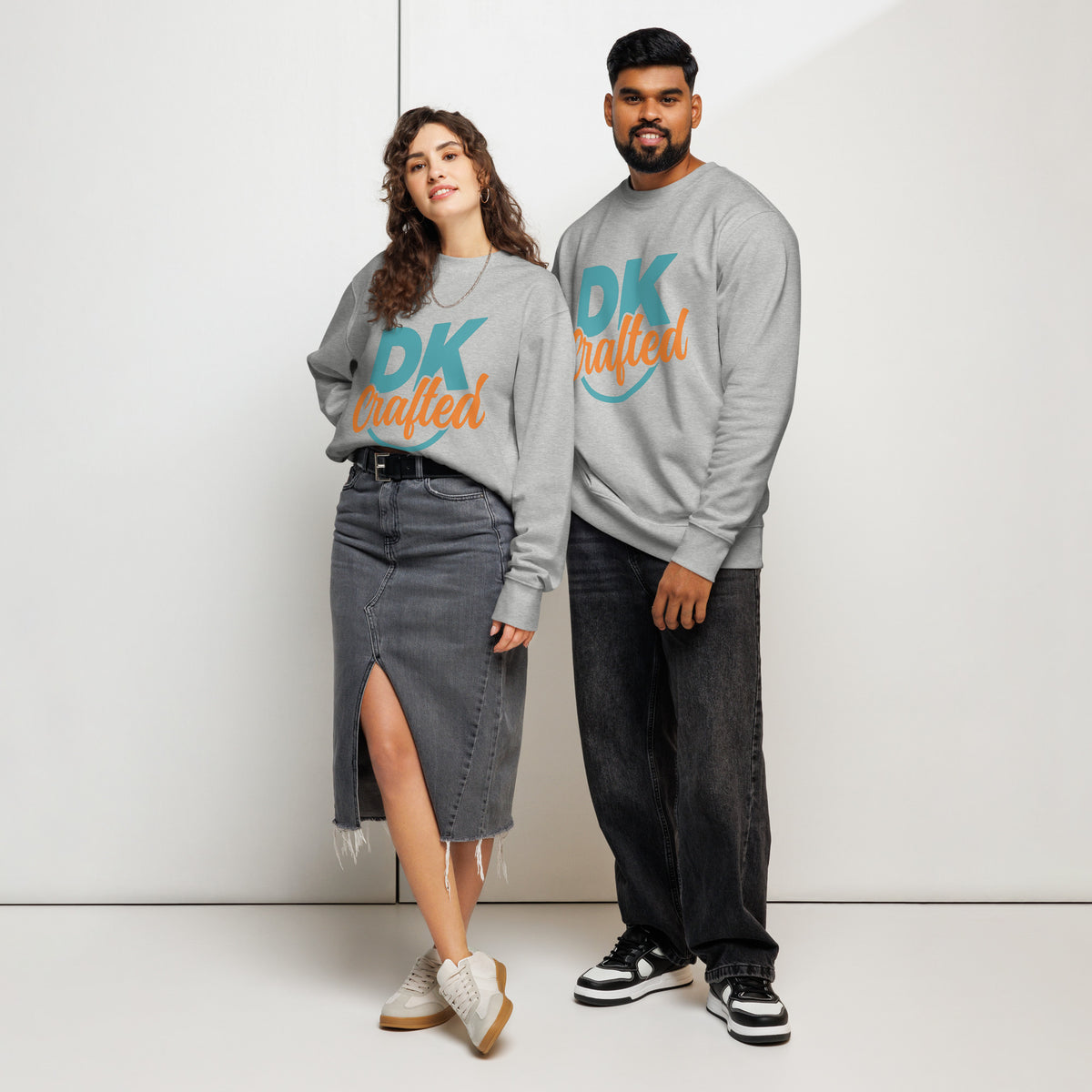 Unisex organic sweatshirt, Heather Grey, front view