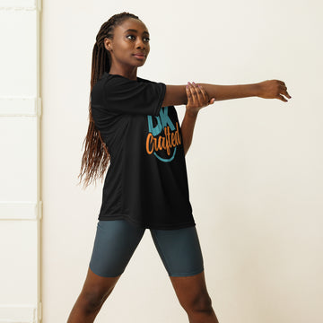 Unisex performance crew neck t-shirt, Black, front view