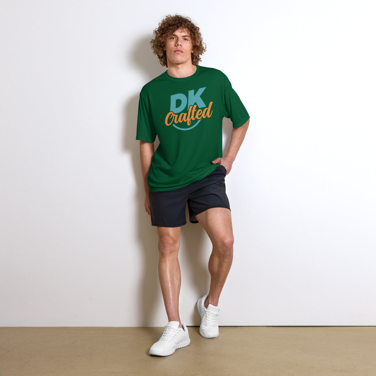 Unisex performance crew neck t-shirt, Forest Green, front view
