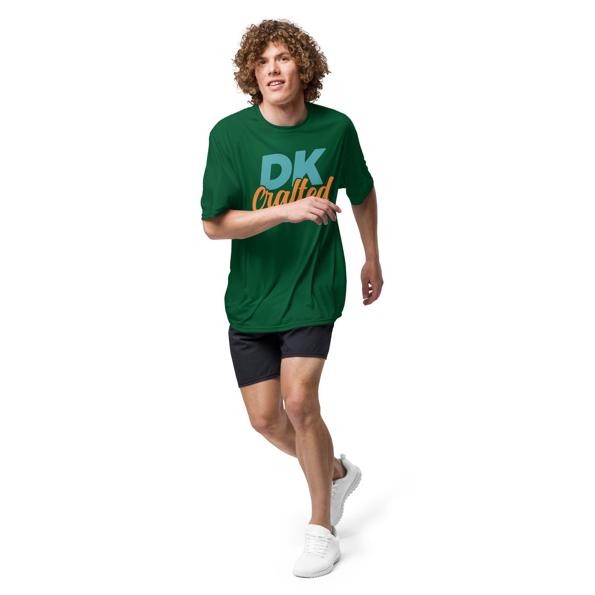 Unisex performance crew neck t-shirt, Forest Green, front view