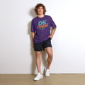 Unisex performance crew neck t-shirt, Purple, front view