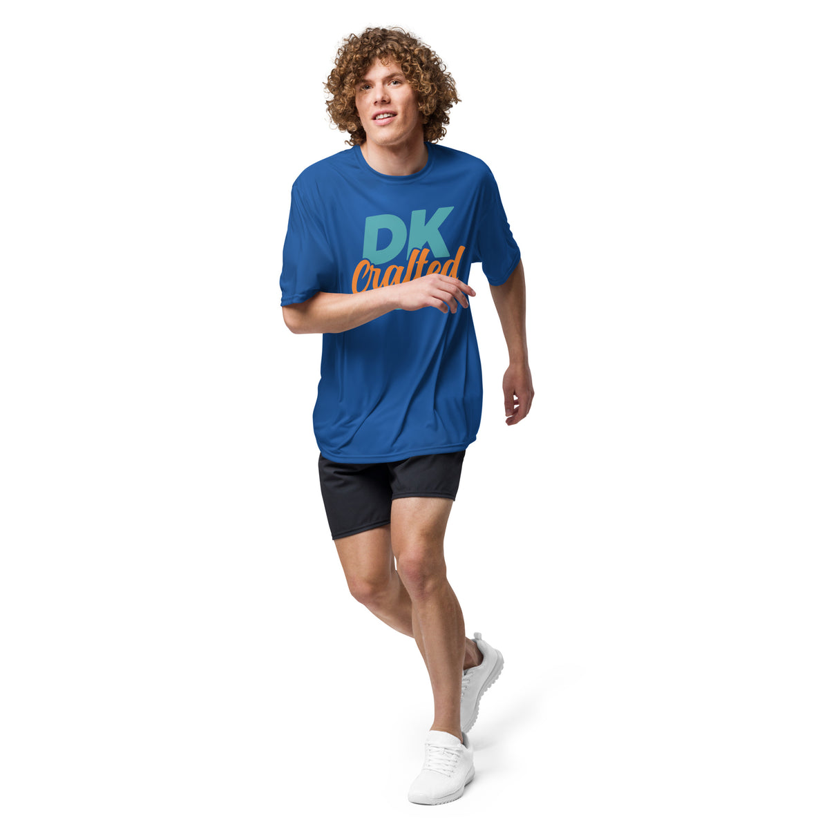 Unisex performance crew neck t-shirt, Royal, front view