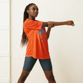 Unisex performance crew neck t-shirt, Safety Orange, front view