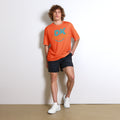 Unisex performance crew neck t-shirt, Safety Orange, front view