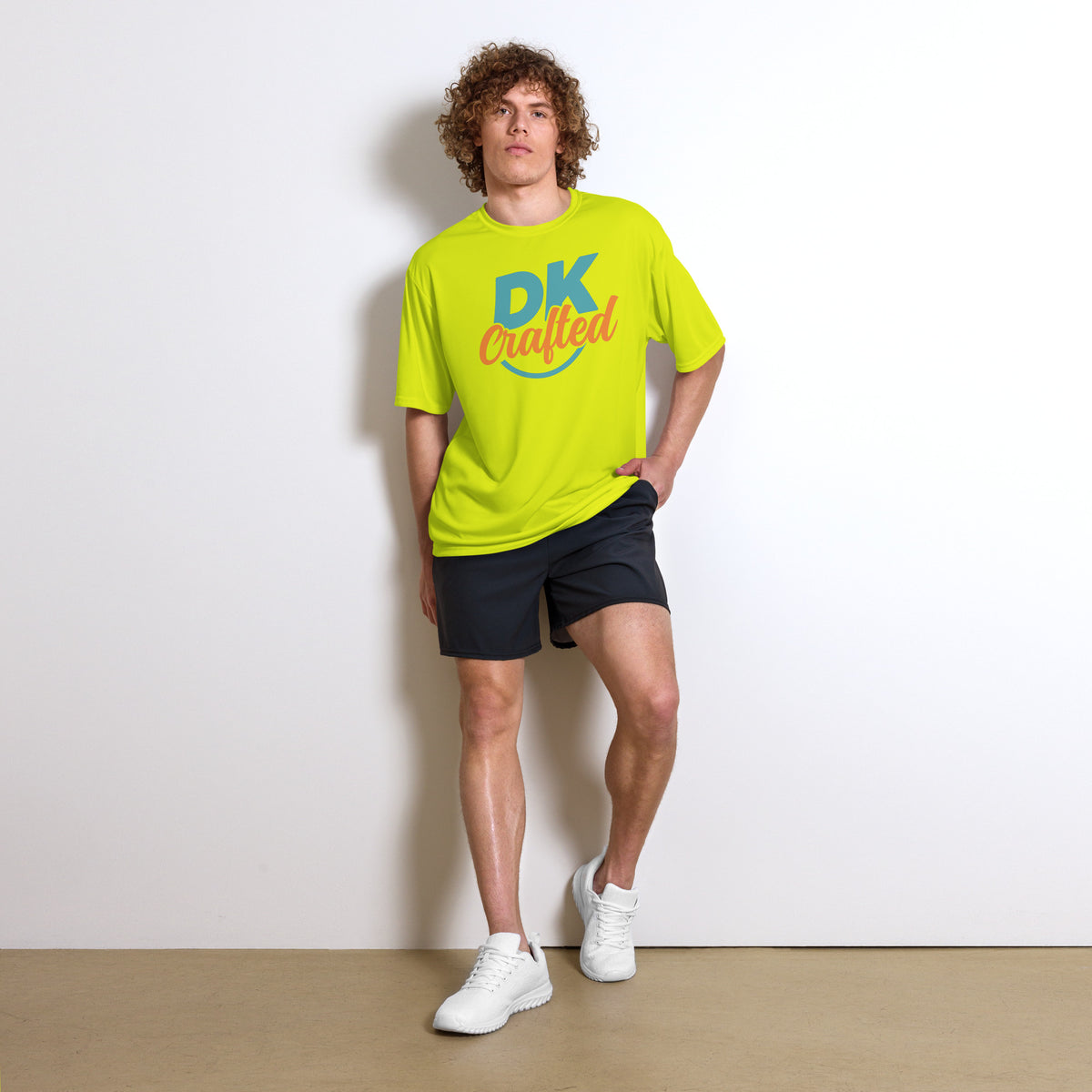Unisex performance crew neck t-shirt, Safety Yellow, front view