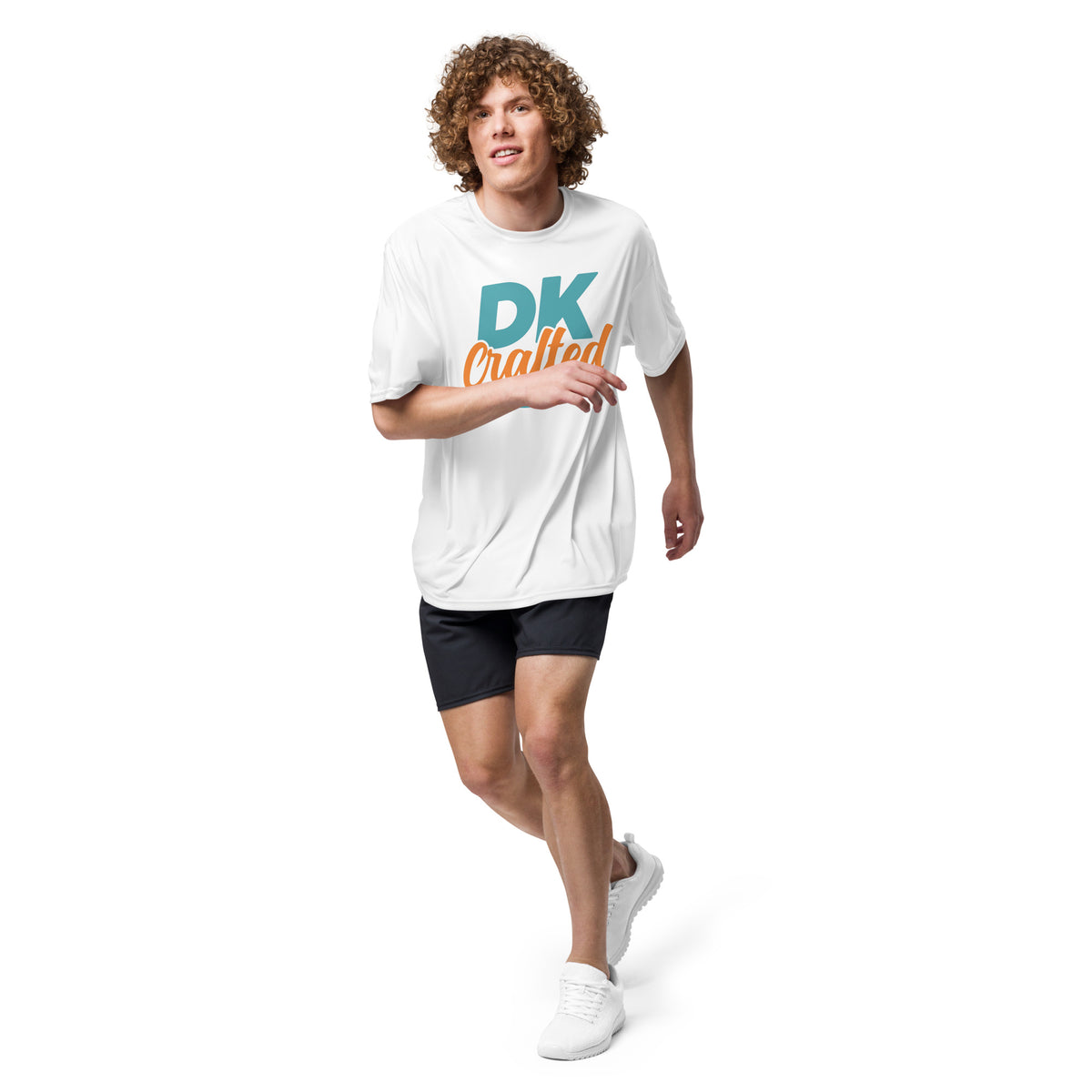 Unisex performance crew neck t-shirt, White, front view