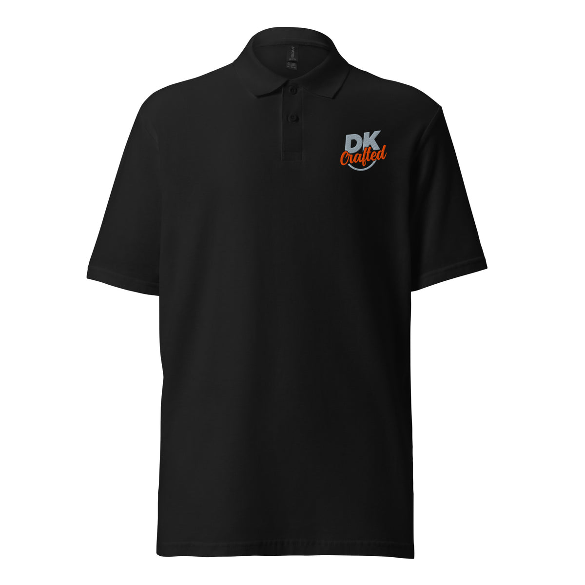 Unisex pique polo shirt, Black, front view