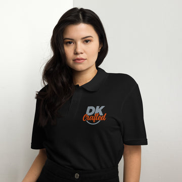 Unisex pique polo shirt, Black, front view