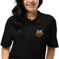 Unisex pique polo shirt, Black, fabric detail view
