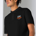 Unisex pique polo shirt, Black, fabric detail view