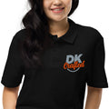 Unisex pique polo shirt, Black, fabric detail view