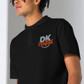 Unisex pique polo shirt, Black, fabric detail view
