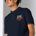 Unisex pique polo shirt, Navy, fabric detail view