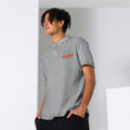 Unisex pique polo shirt, Sport Grey, front view