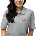 Unisex pique polo shirt, Sport Grey, fabric detail view
