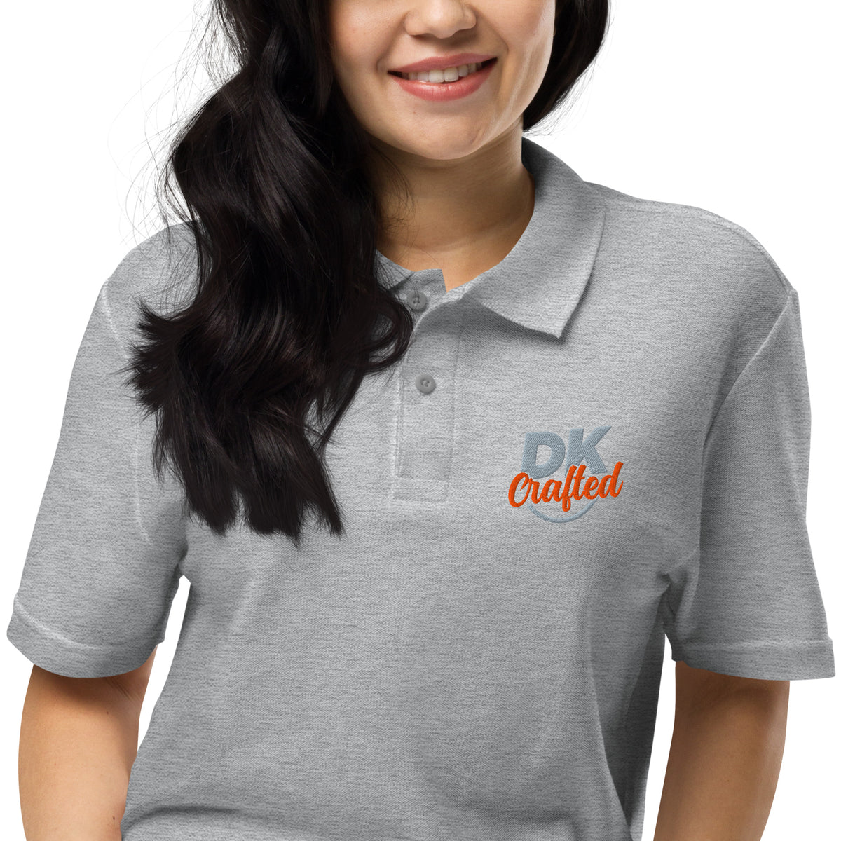 Unisex pique polo shirt, Sport Grey, fabric detail view