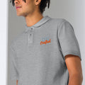 Unisex pique polo shirt, Sport Grey, fabric detail view