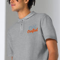 Unisex pique polo shirt, Sport Grey, fabric detail view